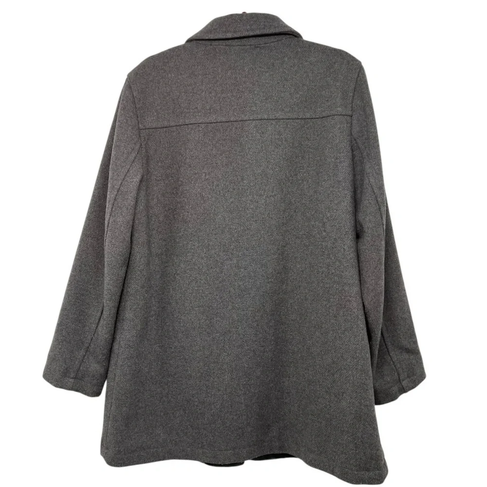 Banana Republic Factory Gray Wool Blend Toggle Button Hip Length Coat Women XL - Picture 4 of 8